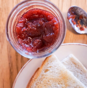 Cranberry Jame in a jar with toast